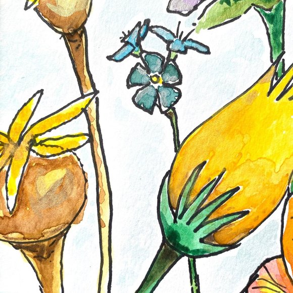 Original Art “Sparkle Flowers 1” Handmade Artwork by Tristina Dietz Elmes Decor - Picture 4 of 6